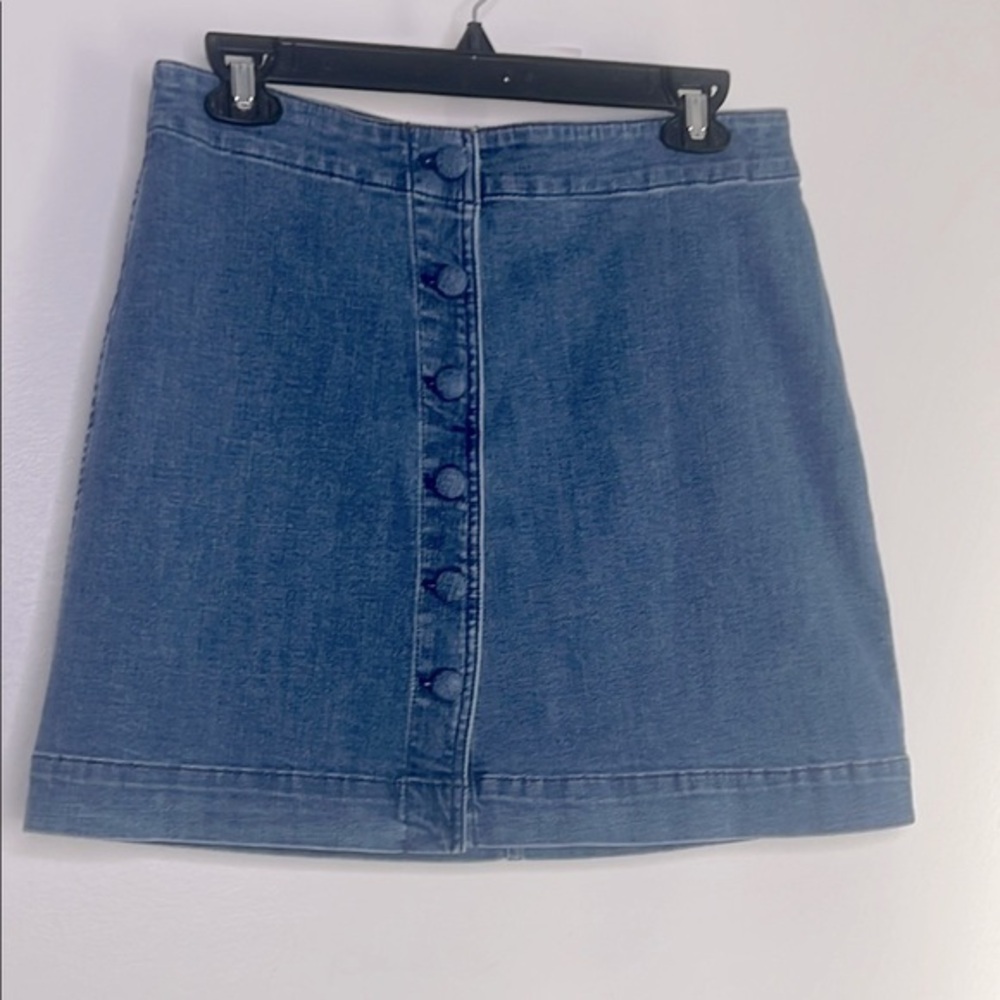 Madewell denim button front mini skirt size 6